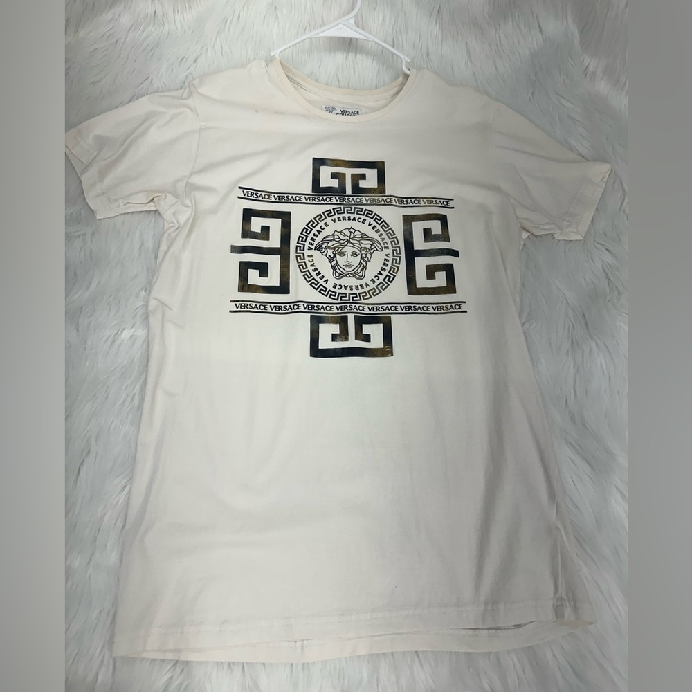 Versace Beige Medusa Graphic Tee
